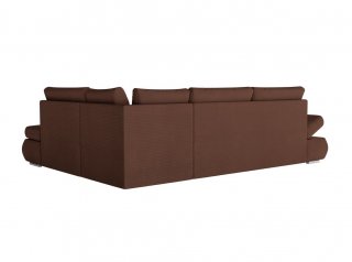 Canapé d'angle réversible CHLOE convertible 140x220 velours marron avec coffre