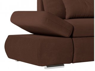 Canapé d'angle réversible CHLOE convertible 140x220 velours marron avec coffre