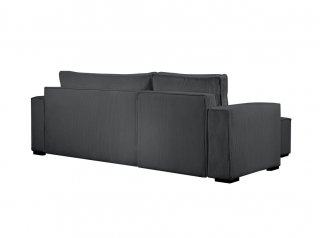 Canapé d'angle réversible convertible LOUISE velours côtelé gris foncé