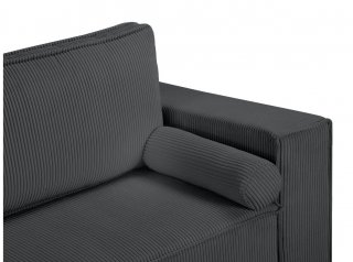 Canapé d'angle réversible convertible LOUISE velours côtelé gris foncé