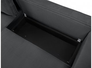 Canapé d'angle réversible convertible LOUISE velours côtelé gris foncé