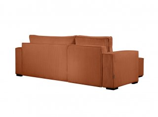 Canapé d'angle réversible convertible LOUISE velours côtelé  terracotta