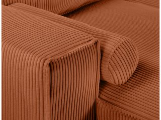 Canapé d'angle réversible convertible LOUISE velours côtelé  terracotta