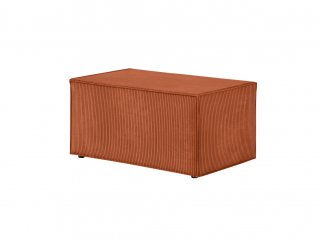 Canapé d'angle réversible MIA convertible avec pouf velours côtelé terracotta