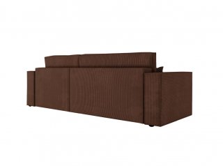 Canapé d'angle réversible MIA convertible 140x225 velours côtelé marron