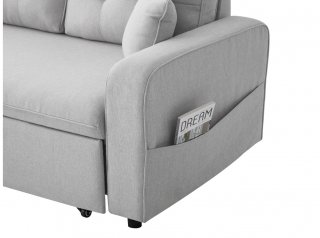 Canapé d'angle réversible ZOE convertible avec coffre tissu gris clair