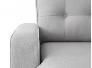 Canapé d'angle réversible ZOE convertible avec coffre tissu gris clair