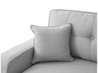 Canapé d'angle réversible ZOE convertible avec coffre tissu gris clair