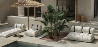 Canapé d'extérieur convertible BUCKLE-UP couleur Beige