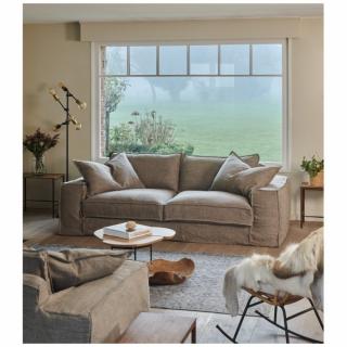 Canapé 3 places COLOGNE  223 cm tissu Massai taupe   Home Spirit