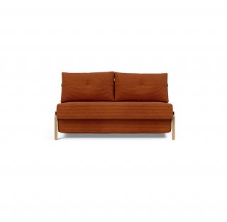 INNOVATION LIVING  Canapé design CUBED WOOD 02 convertible lit 200x140 cm tissu Corduroy Burnt Orange