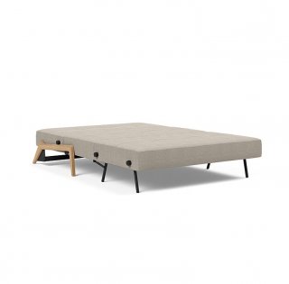 INNOVATION LIVING  Canapé design CUBED WOOD 02 convertible lit 200x160 cm tissu Kenya Gravel