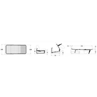Canapé convertible express 120 IMPERIAL matelas 22 cm sommier lattes tweed Twist bleu nuit