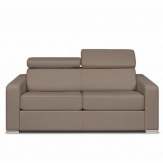 Canapé convertible express SIDNEY ÉDITION Cuir et PU Taupe 140 cm métal matelas 16 cm