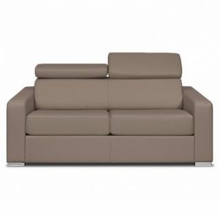 Canapé convertible express SIDNEY ÉDITION Cuir et PU Taupe 140 cm métal matelas 22 cm