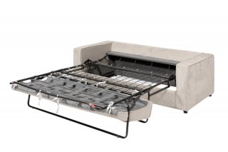 Canapé convertible express 140 OSCAR dossier moelleux matelas 14cm velours côtelé azur