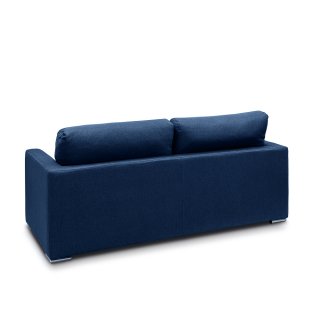 Canapé convertible ALPHA ouverture EXPRESS couchage 140 cm dossier moelleux tissu bleu cobalt