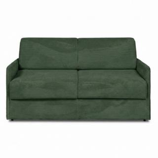 Canapé lit express COLOSSE 140 cm matelas 22 cm à mémoire de forme velours côtelé vert