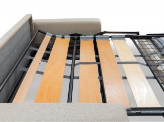 Canapé convertible express DAY 140 cm lattes mono assise matelas 14 cm polyuréthane gris clair