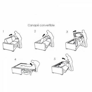 Canapé convertible express DAY 140 cm lattes mono assise matelas 14 cm polyuréthane gris clair