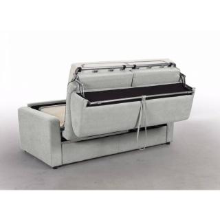 Canapé convertible express DAY 140 cm métal mono assise matelas 14 cm polyuréthane marron