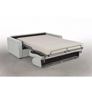 Canapé convertible express DAY 140 cm métal mono assise matelas 14 cm polyuréthane marron
