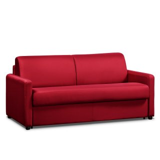 Canapé convertible express DAY 140 cm métal mono assise matelas 14 cm polyuréthane rouge