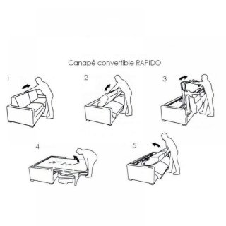 Canapé lit DELICE convertible EXPRESS 120 cm sommier métal matelas mémory 22 cm cuir vachette regent bordeaux