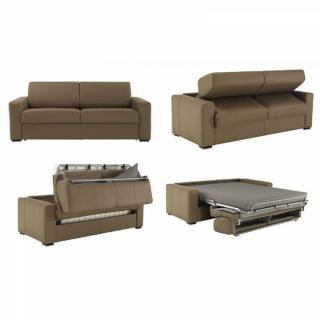 Canapé convertible EXPRESS 120cm DREAMER polyuréthane taupe,. matelas 16 cm