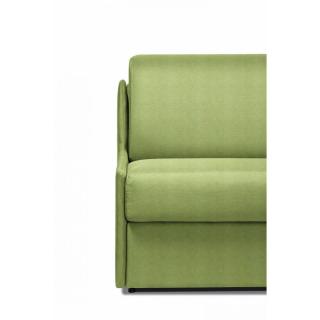 Canapé convertible FRANCE matelas 16cm système express  sommier lattes 140cm microfibre vert