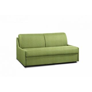 Canapé convertible FRANCE matelas 16cm système express  sommier lattes 140cm microfibre vert
