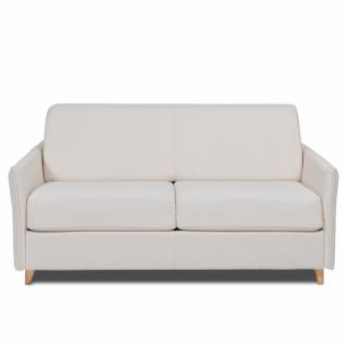 Canapé FRIENDLY convertible express matelas 18 cm sommier lattes 140 cm pieds bois