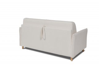 Canapé FRIENDLY convertible express matelas 18 cm sommier métal 160 cm pieds bois