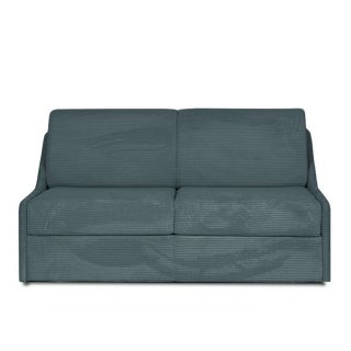 Canapé convertible GAIN DE PLACE EXPRESS 120cm sommier métal matelas 14cm velours côtelé zoom azur