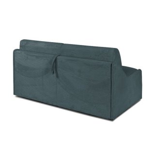 Canapé convertible GAIN DE PLACE EXPRESS 120cm sommier métal matelas 14cm velours côtelé zoom azur