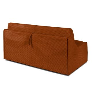 Canapé convertible GAIN DE PLACE EXPRESS 120cm sommier métal matelas 14cm velours côtelé zoom terra