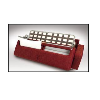Canapé CanapExpress GRANDIOSE matelas mémory 22 cm sommier métal 140 cm tissu tweed gris