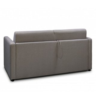 Canapé CanapExpress GRANDIOSE matelas mémory 22 cm sommier métal 140 cm tissu tweed gris