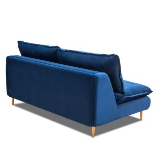 Canapé lit compact 3 places express LISBONNE 160cm sommier à lattes matelas 13cm velours bleu