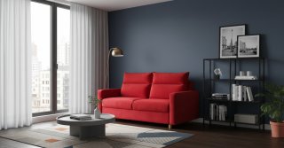 Canapé convertible express 160 MELODIE déhoussable dossier moelleux matelas 16 cm 