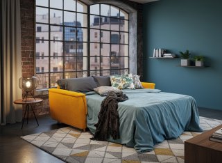 Canapé convertible express 140 PATRICIA déhoussable dossier moelleux matelas 16 cm 