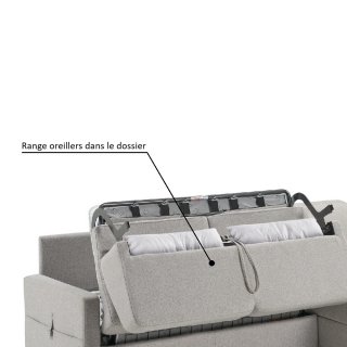 Canapé convertible express 140 PATRICIA déhoussable dossier moelleux matelas 16 cm 