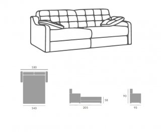 Canapé convertible EXPRESS POL 140*190 cm dossier capitonné tissu personnalisable