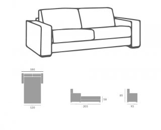Canapé convertible EXPRESS SEGA 120*190 cm tissu personnalisable