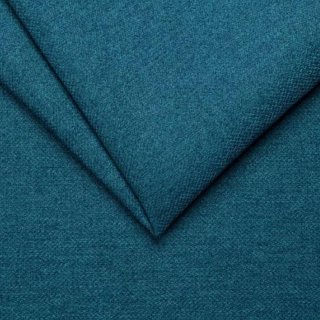 Canapé WAGRAM convertible express matelas 16 cm sommier métal 140 cm têtières ajustables tissu tweed twist bleu pétrole