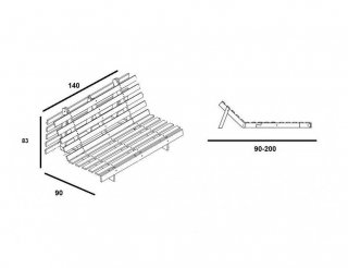 Canapé convertible futon ROOTS pin naturel coloris bleu pétrole couchage 140x200 cm.