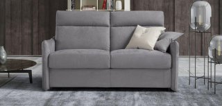 Canapé convertible lit AIMEE couchage 100 cm cuir gris 