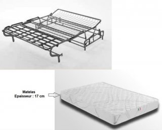 Canapé convertible express NUVOLA couchage 160 cm matelas 17 cm 