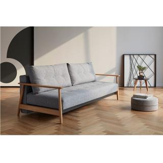 INNOVATION LIVING  Canapé au design nordique ELUMA convertible lit 200*140 cm tissu Twist Granite