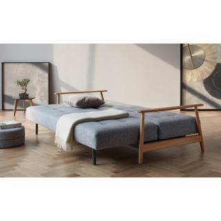 INNOVATION LIVING  Canapé au design nordique ELUMA convertible lit 200*140 cm tissu Twist Granite